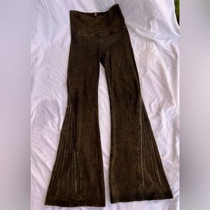 Womens Flared Bottom Leggings with Embellishments